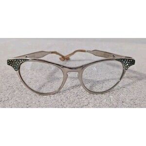 Vintage Art Craft Cateye Eyeglasses Aluminum Frames 4 - 5 Cat Eye Horn Rim